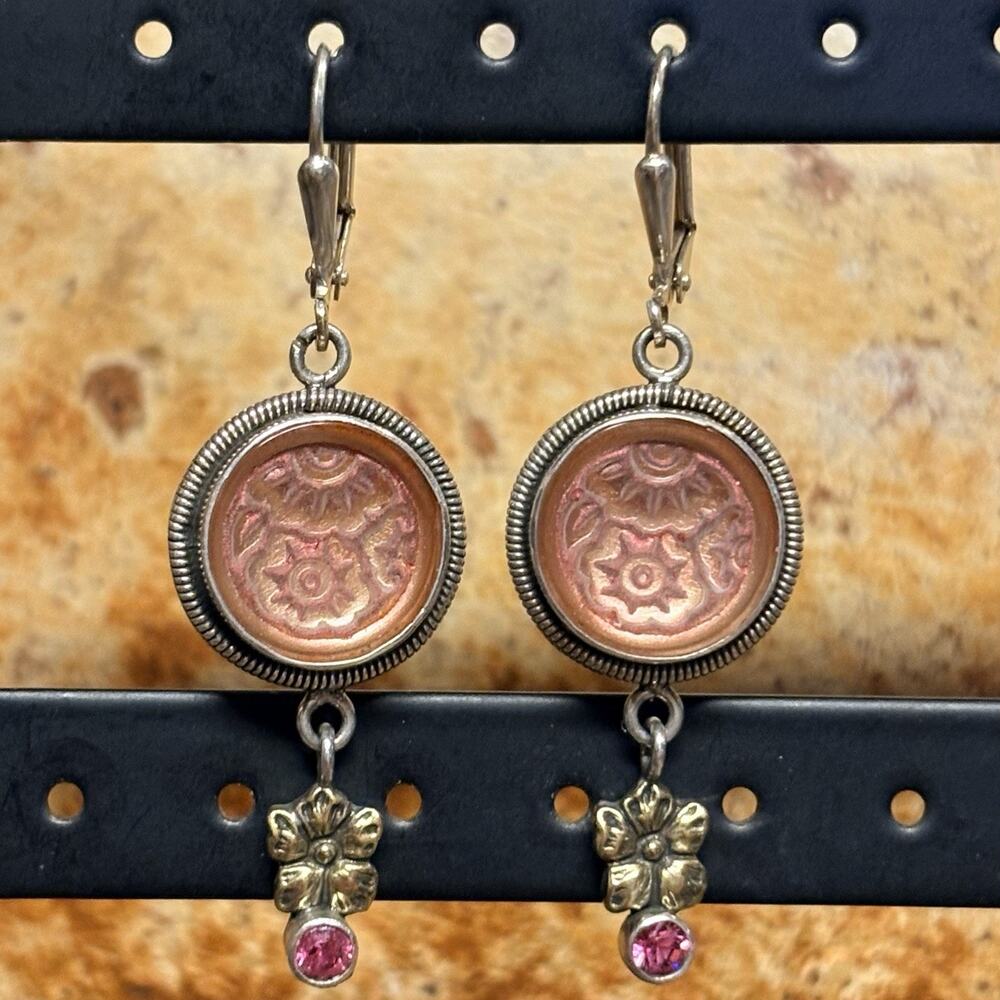 The Echo of the Dreamer Mars & Valentine Two Tone Earrings Pink Embellishments